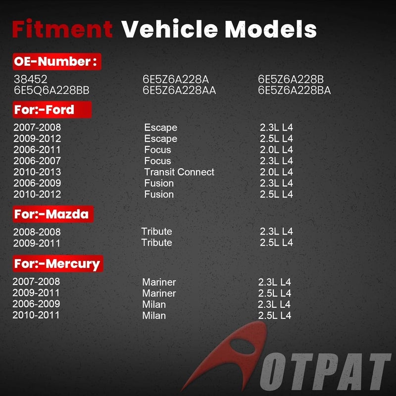 AOTPAT 38452 مجموعة مشد الحزام مع بكرة تناسب: - فورد إيسكيب فوكاس فيوجن 2006-2012، 2010-2013 ترانزيت كونكت تناسب: - مازدا تريبيوت 2008-2011، 2007-2011 مارينر ميلان، استبدال رقم OE# 6E5Q6A228BB - Image 2
